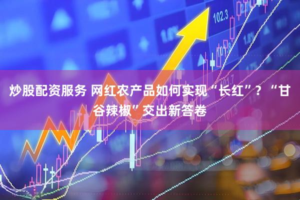 炒股配资服务 网红农产品如何实现“长红”？“甘谷辣椒”交出新答卷